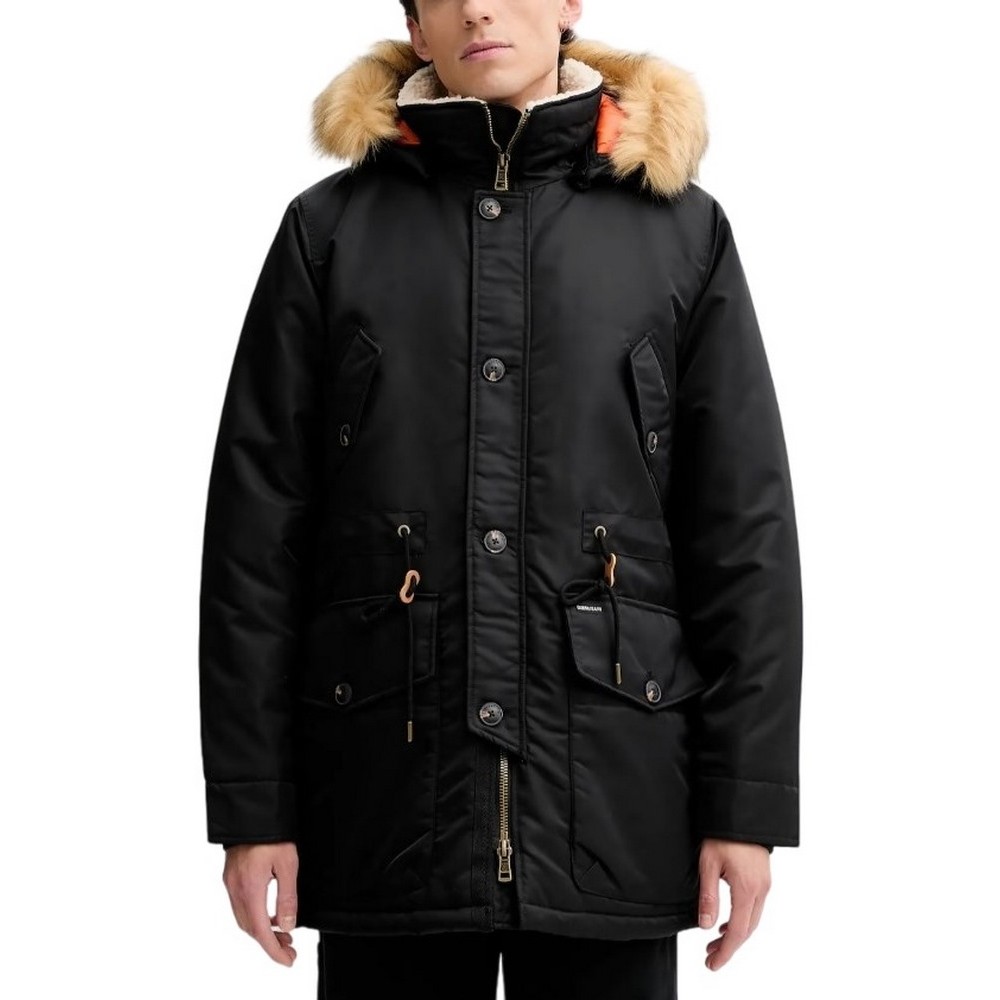 GUESS JEANS NYLON PARKA ΜΠΟΥΦΑΝ ΑΝΔΡΙΚΟ BLACK