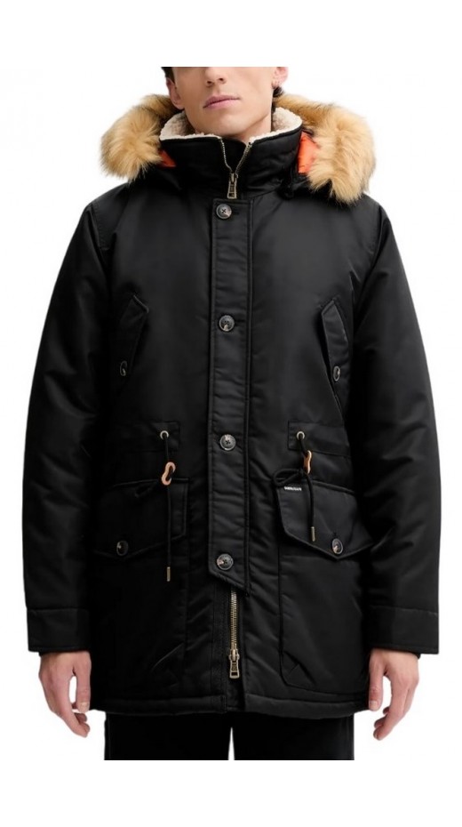 GUESS JEANS NYLON PARKA ΜΠΟΥΦΑΝ ΑΝΔΡΙΚΟ BLACK