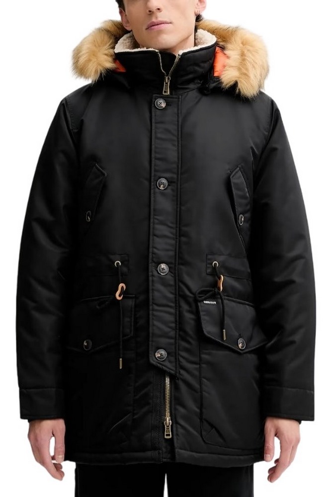 GUESS JEANS NYLON PARKA ΜΠΟΥΦΑΝ ΑΝΔΡΙΚΟ BLACK