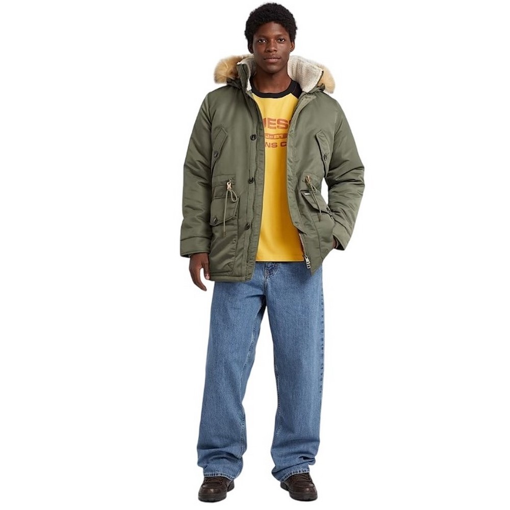 GUESS JEANS NYLON PARKA ΜΠΟΥΦΑΝ ΑΝΔΡΙΚΟ KHAKI