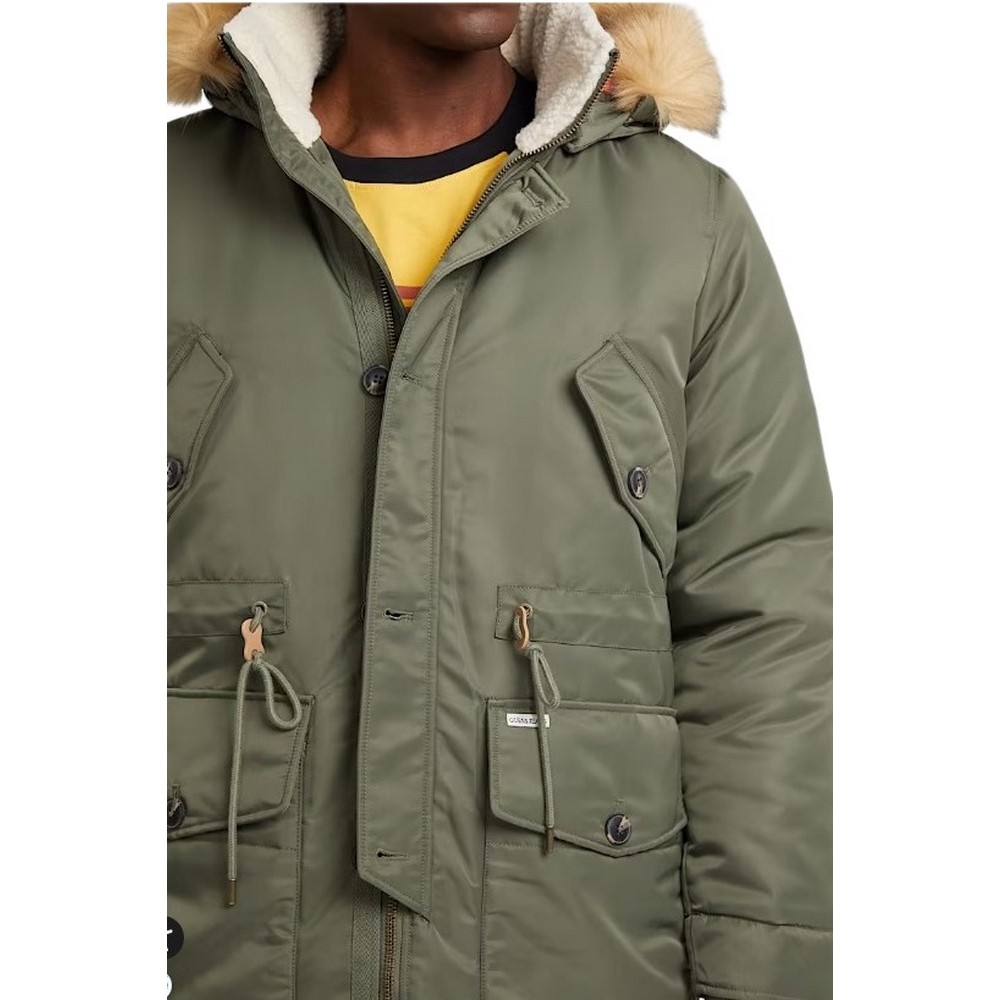 GUESS JEANS NYLON PARKA ΜΠΟΥΦΑΝ ΑΝΔΡΙΚΟ KHAKI
