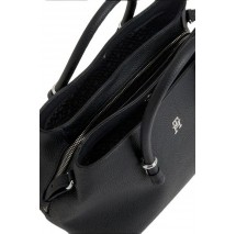 TOMMY HILFIGER TH EMBLEM SATCHEL ΤΣΑΝΤΑ ΓΥΝΑΙΚΕΙΑ BLACK