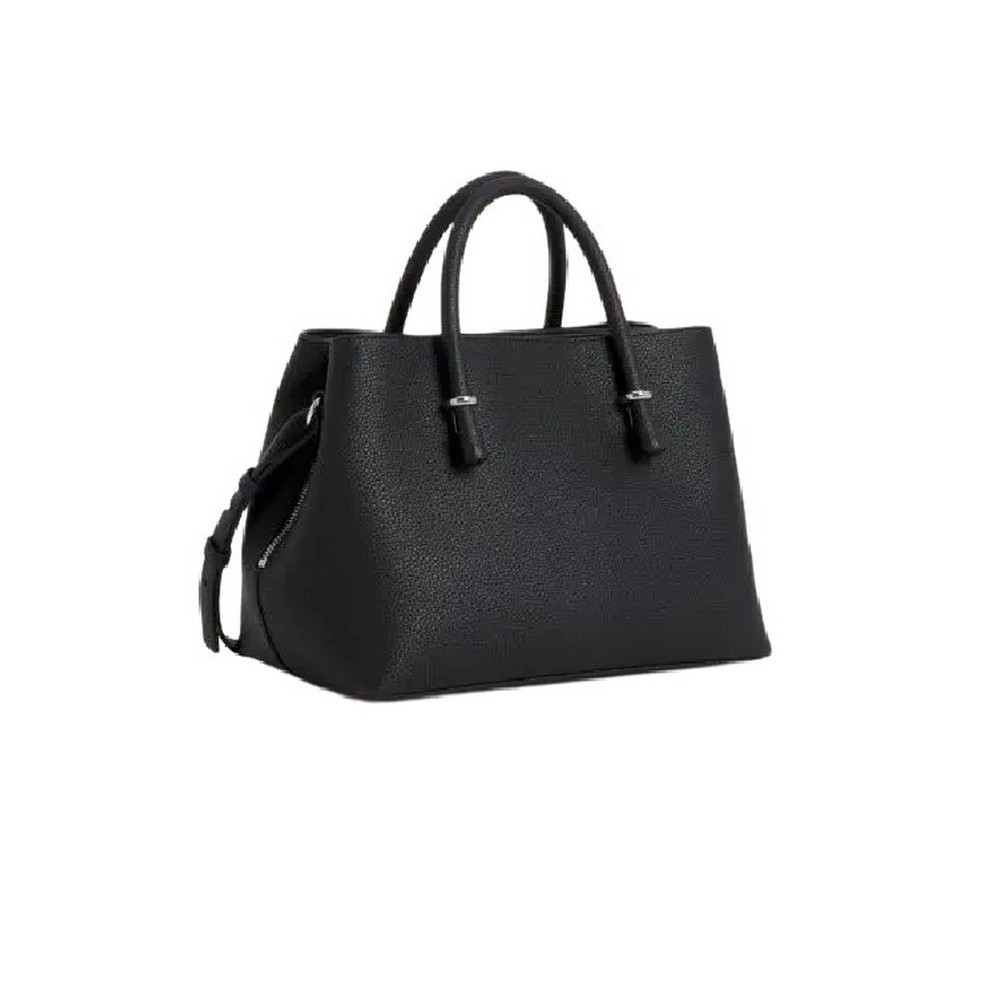 TOMMY HILFIGER TH EMBLEM SATCHEL ΤΣΑΝΤΑ ΓΥΝΑΙΚΕΙΑ BLACK