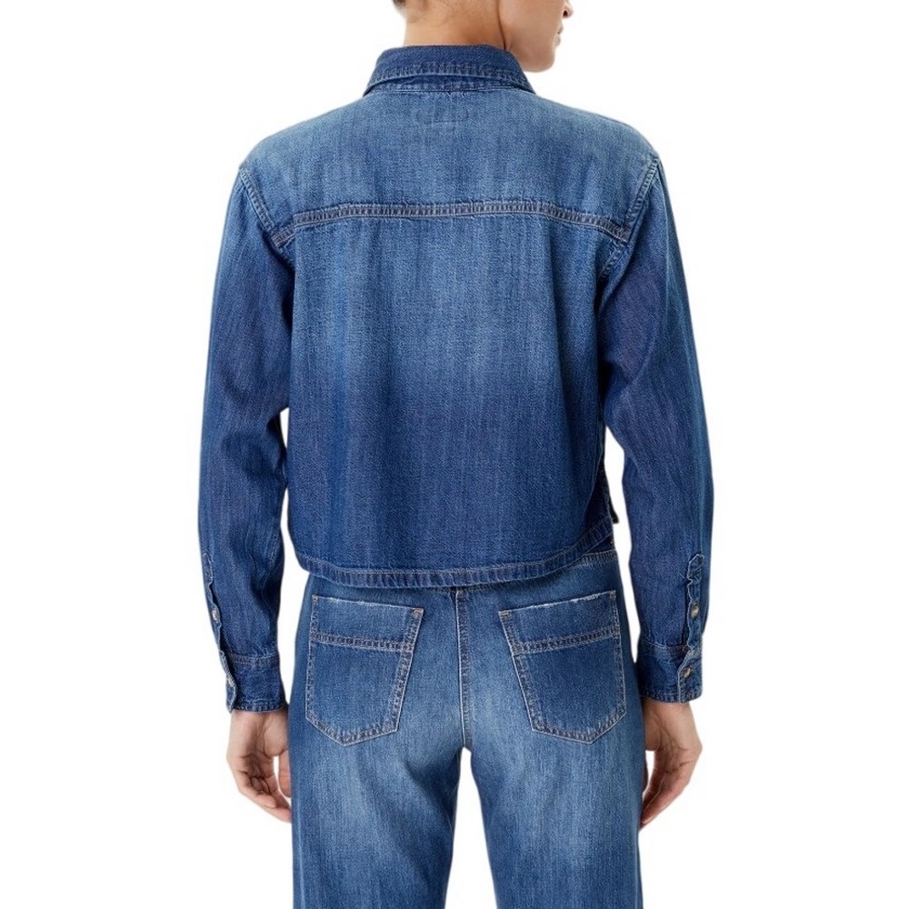 GUESS JEANS CROPPED LS DENIM SHIRT ΠΟΥΚΑΜΙΣΟ ΓΥΝΑΙΚΕΙΟ BLUΕ DENIM