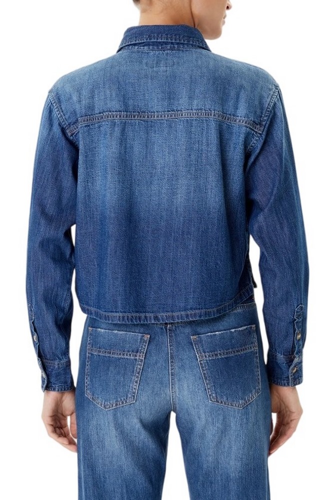 GUESS JEANS CROPPED LS DENIM SHIRT ΠΟΥΚΑΜΙΣΟ ΓΥΝΑΙΚΕΙΟ BLUΕ DENIM