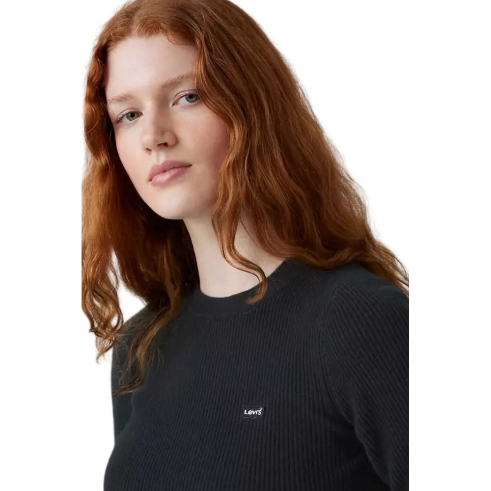 LEVIS® RIB CREW SWEATER ΠΛΕΚΤΗ ΜΠΛΟΥΖΑ ΓΥΝΑΙΚΕΙΑ BLACK