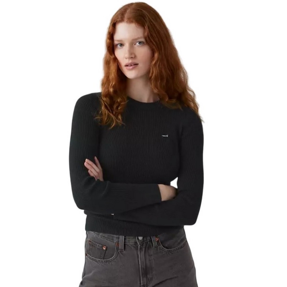 LEVIS® RIB CREW SWEATER ΠΛΕΚΤΗ ΜΠΛΟΥΖΑ ΓΥΝΑΙΚΕΙΑ BLACK