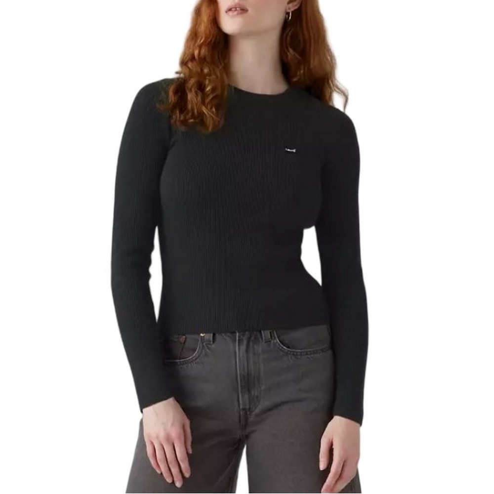 LEVIS® RIB CREW SWEATER ΠΛΕΚΤΗ ΜΠΛΟΥΖΑ ΓΥΝΑΙΚΕΙΑ BLACK