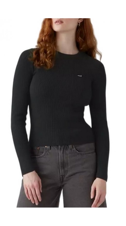 LEVIS® RIB CREW SWEATER ΠΛΕΚΤΗ ΜΠΛΟΥΖΑ ΓΥΝΑΙΚΕΙΑ BLACK