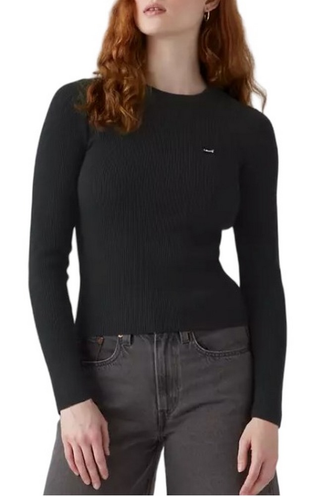 LEVIS® RIB CREW SWEATER ΠΛΕΚΤΗ ΜΠΛΟΥΖΑ ΓΥΝΑΙΚΕΙΑ BLACK