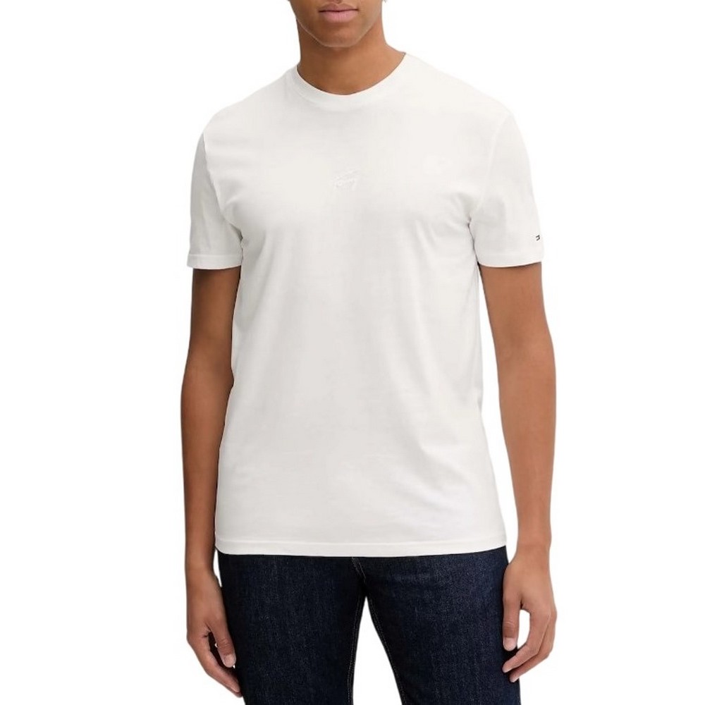 TOMMY JEANS REG TONAL SIGNATURE T-SHIRT ΜΠΛΟΥΖΑ ΑΝΤΡΙΚΗ ECRU