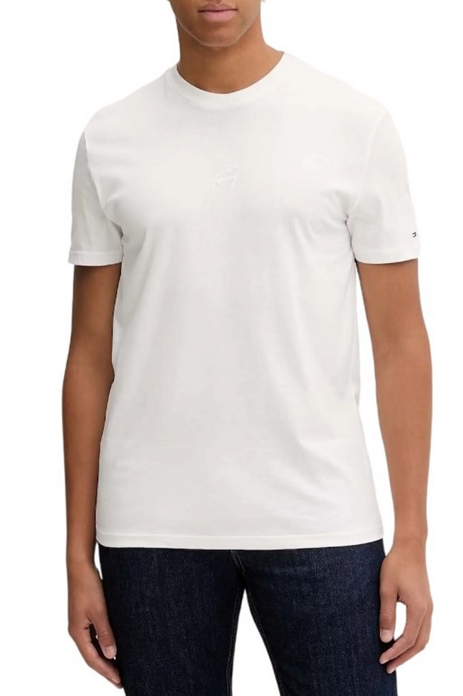 TOMMY JEANS REG TONAL SIGNATURE T-SHIRT ΜΠΛΟΥΖΑ ΑΝΤΡΙΚΗ ECRU