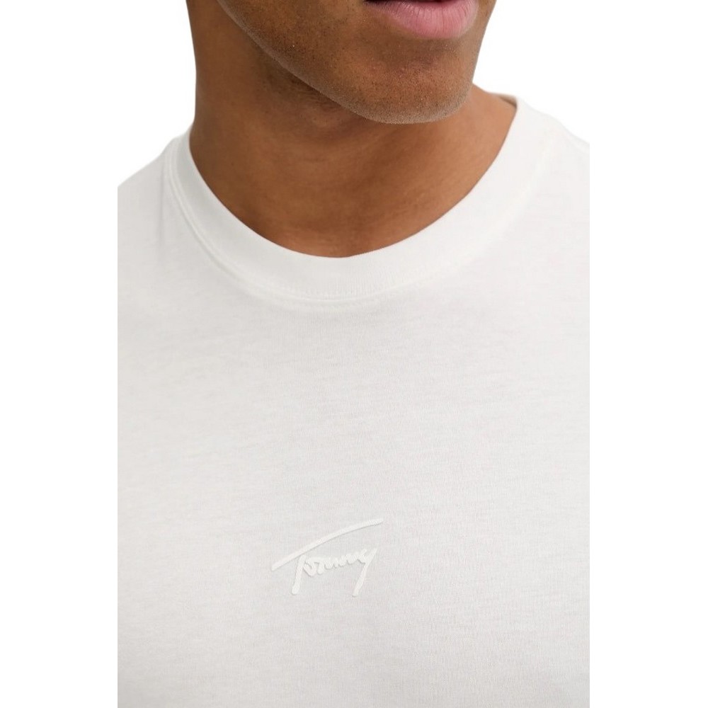 TOMMY JEANS REG TONAL SIGNATURE T-SHIRT ΜΠΛΟΥΖΑ ΑΝΤΡΙΚΗ ECRU