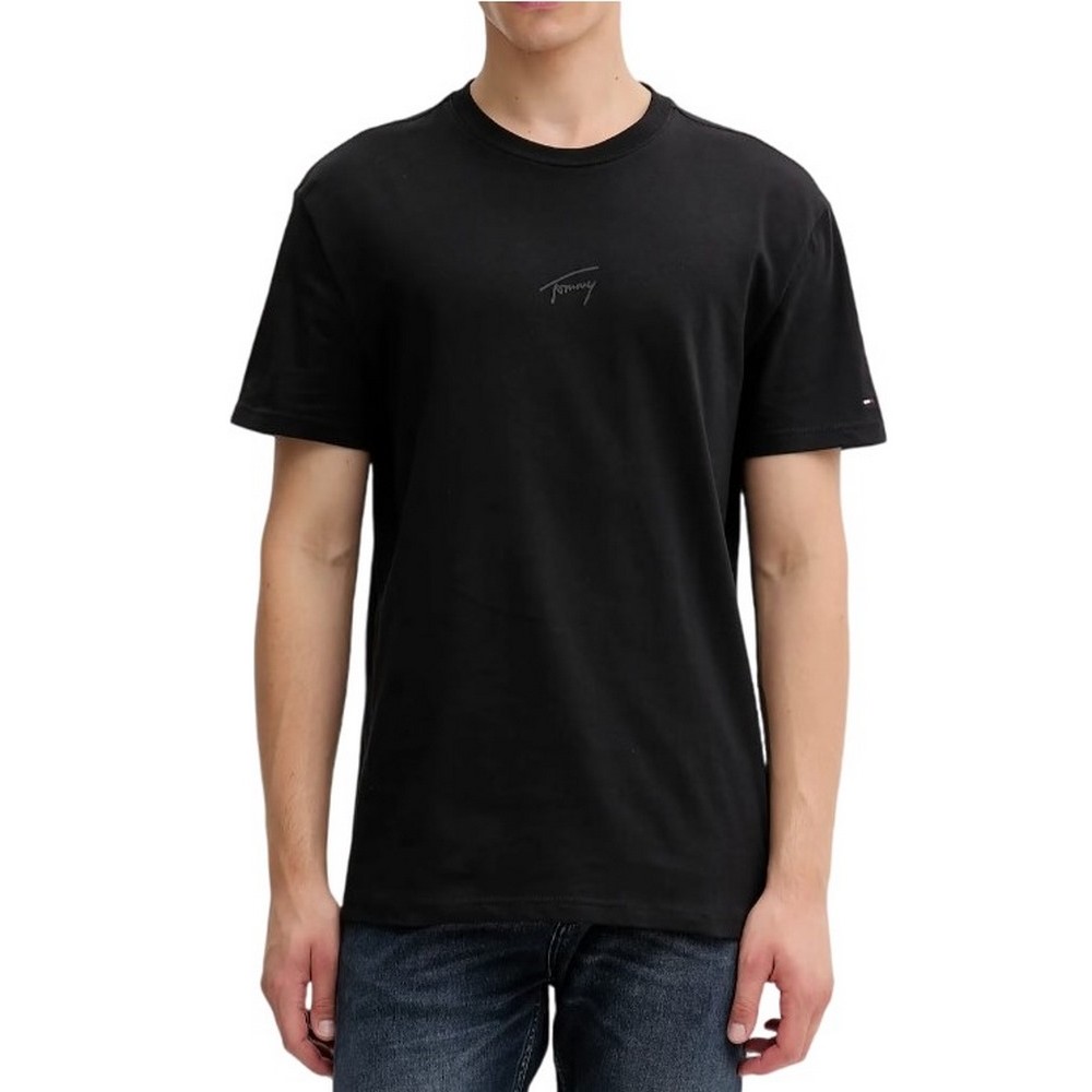 TOMMY JEANS REG TONAL SIGNATURE T-SHIRT ΜΠΛΟΥΖΑ ΑΝΤΡΙΚΗ BLACK