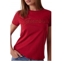 GUESS SS SCRIPT LACE LOGO EASY TEE T-SHIRT ΜΠΛΟΥΖΑ ΓΥΝΑΙΚΕΙΑ RED