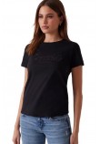 GUESS SS SCRIPT LACE LOGO EASY TEE T-SHIRT ΜΠΛΟΥΖΑ ΓΥΝΑΙΚΕΙΑ BLACK