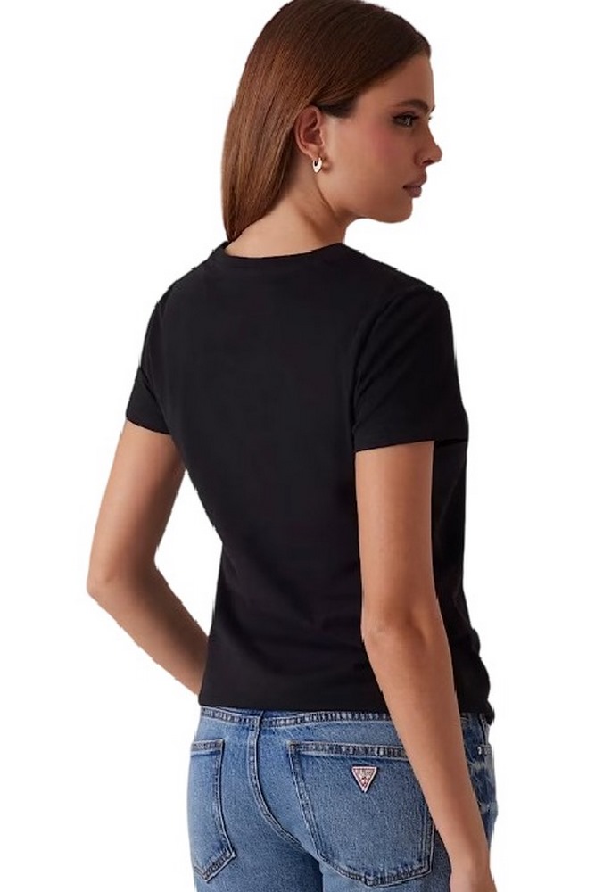 GUESS SS SCRIPT LACE LOGO EASY TEE T-SHIRT ΜΠΛΟΥΖΑ ΓΥΝΑΙΚΕΙΑ BLACK