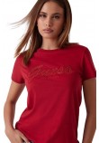 GUESS SS SCRIPT LACE LOGO EASY TEE T-SHIRT ΜΠΛΟΥΖΑ ΓΥΝΑΙΚΕΙΑ RED