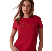 GUESS SS SCRIPT LACE LOGO EASY TEE T-SHIRT ΜΠΛΟΥΖΑ ΓΥΝΑΙΚΕΙΑ RED