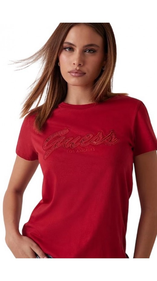 GUESS SS SCRIPT LACE LOGO EASY TEE T-SHIRT ΜΠΛΟΥΖΑ ΓΥΝΑΙΚΕΙΑ RED