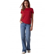 GUESS SS SCRIPT LACE LOGO EASY TEE T-SHIRT ΜΠΛΟΥΖΑ ΓΥΝΑΙΚΕΙΑ RED