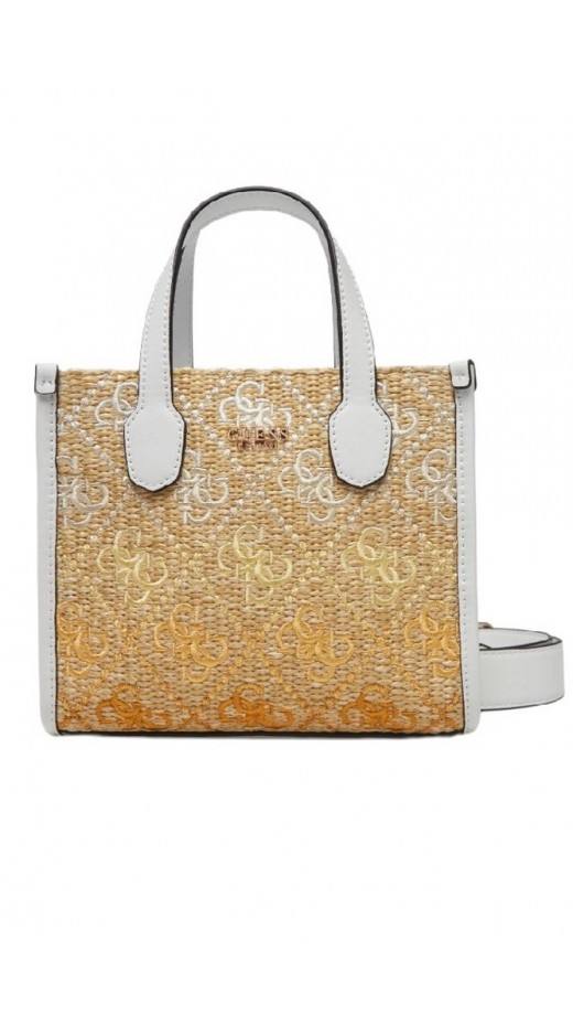 GUESS SILVANA 2 COMP MINI TOTE ΤΣΑΝΤΑ ΓΥΝΑΙΚΕΙΑ WHITE