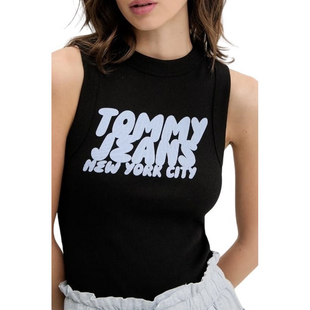TOMMY JEANS SLIM SH TJ BUBBLE TANK ΤΟΠ ΓΥΝΑΙΚΕΙΟ BLACK