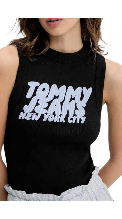 TOMMY JEANS SLIM SH TJ BUBBLE TANK ΤΟΠ ΓΥΝΑΙΚΕΙΟ BLACK