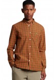 LYLE AND SCOTT MAINRANGE CHECKED POPLIN SHIRT ΠΟΥΚΑΜΙΣΟ ΑΝΔΡΙΚΟ ORANGE