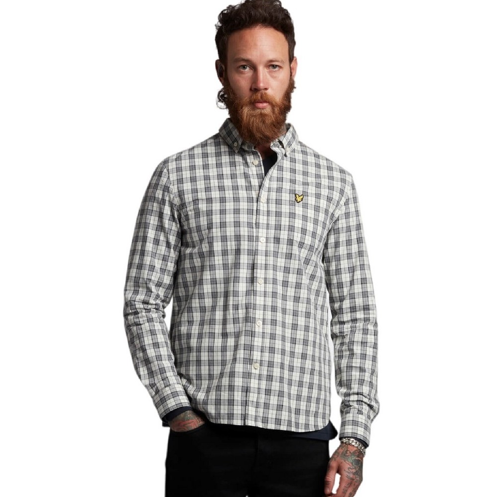 ΠΟΥΚΑΜΙΣΟ MAINRANGE CHECKED POPLIN SHIRT ΑΝΔΡΙΚΟ LYLE AND SCOTT GREY