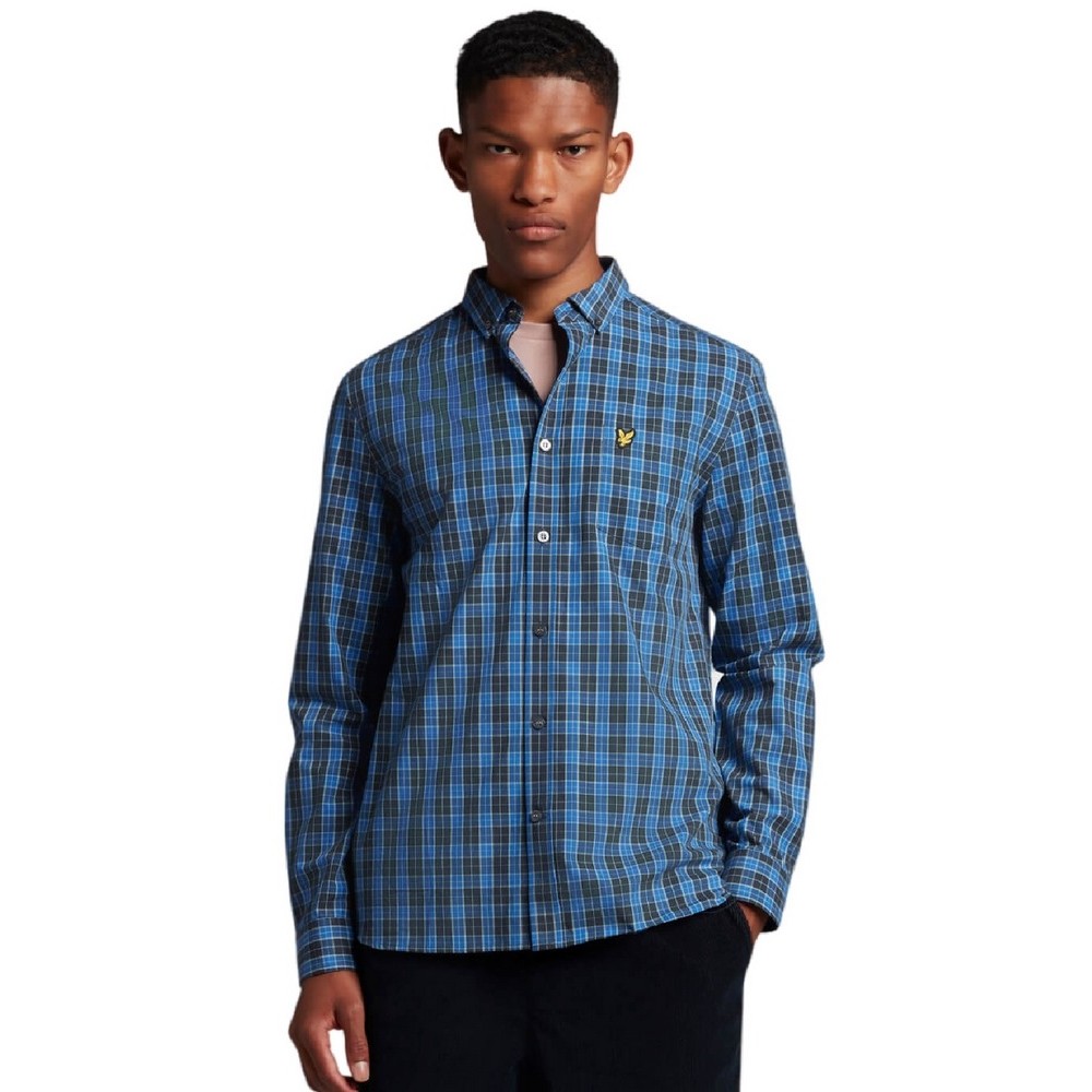 ΠΟΥΚΑΜΙΣΟ MAINRANGE CHECKED POPLIN SHIRT ΑΝΔΡΙΚΟ LYLE AND SCOTT BLUE