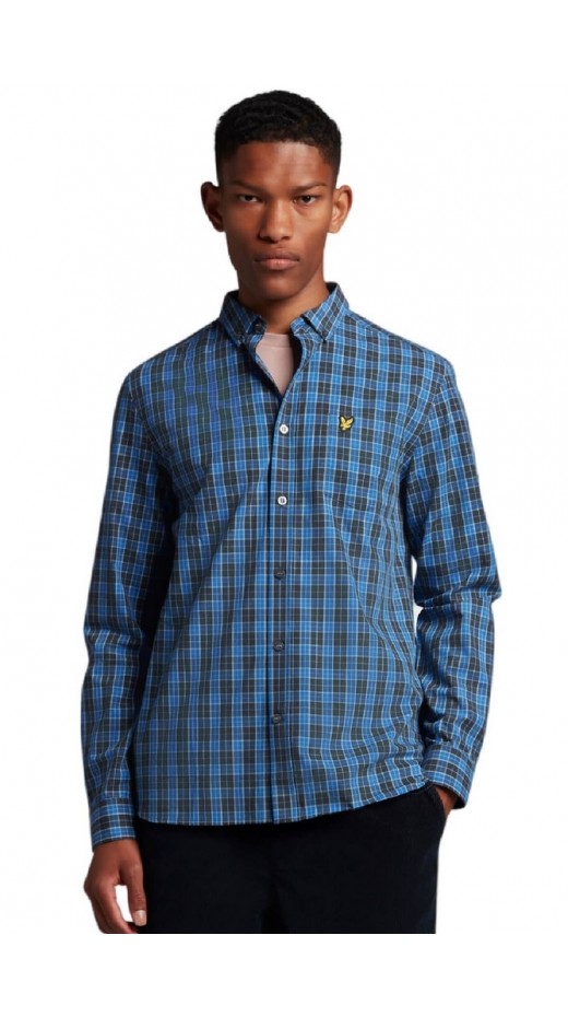 ΠΟΥΚΑΜΙΣΟ MAINRANGE CHECKED POPLIN SHIRT ΑΝΔΡΙΚΟ LYLE AND SCOTT BLUE