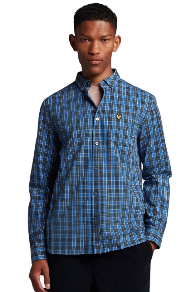 ΠΟΥΚΑΜΙΣΟ MAINRANGE CHECKED POPLIN SHIRT ΑΝΔΡΙΚΟ LYLE AND SCOTT BLUE