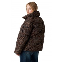 GUESS MARTINA PRINT CROP PUFFA ΜΠΟΥΦΑΝ ΓΥΝΑΙΚΕΙΟ ANIMAL PRINT