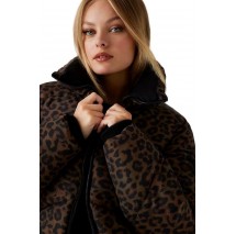 GUESS MARTINA PRINT CROP PUFFA ΜΠΟΥΦΑΝ ΓΥΝΑΙΚΕΙΟ ANIMAL PRINT