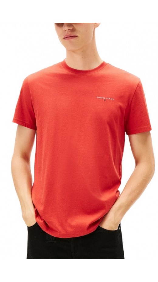 TOMMY JEANS SLIM LINEAR CHEST TEE T-SHIRT ΜΠΛΟΥΖΑ ΑΝΔΡΙΚΗ RED