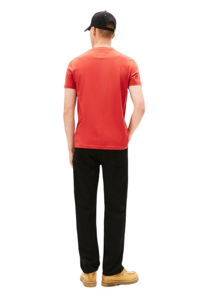 TOMMY JEANS SLIM LINEAR CHEST TEE T-SHIRT ΜΠΛΟΥΖΑ ΑΝΔΡΙΚΗ RED