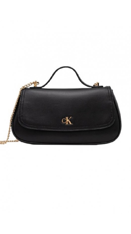 CALVIN KLEIN TOP HANDLE WITH CHAIN BAG ΤΣΑΝΤΑ ΓΥΝΑΙΚΕΙΑ BLACK
