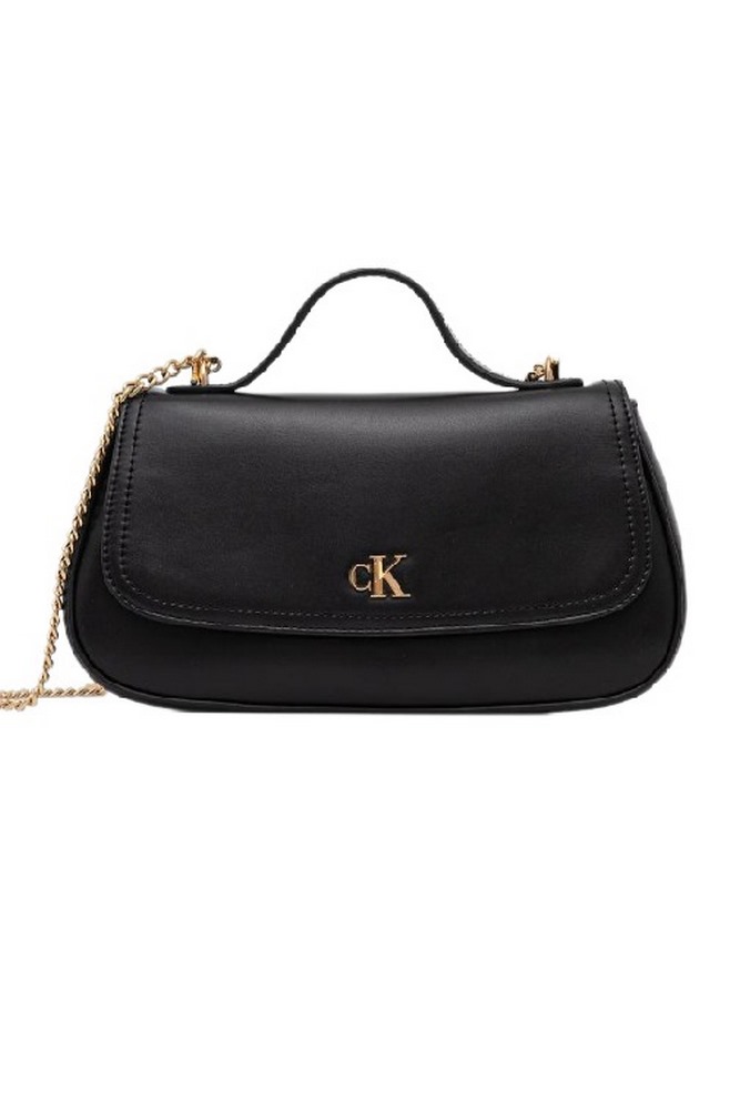 CALVIN KLEIN TOP HANDLE WITH CHAIN BAG ΤΣΑΝΤΑ ΓΥΝΑΙΚΕΙΑ BLACK