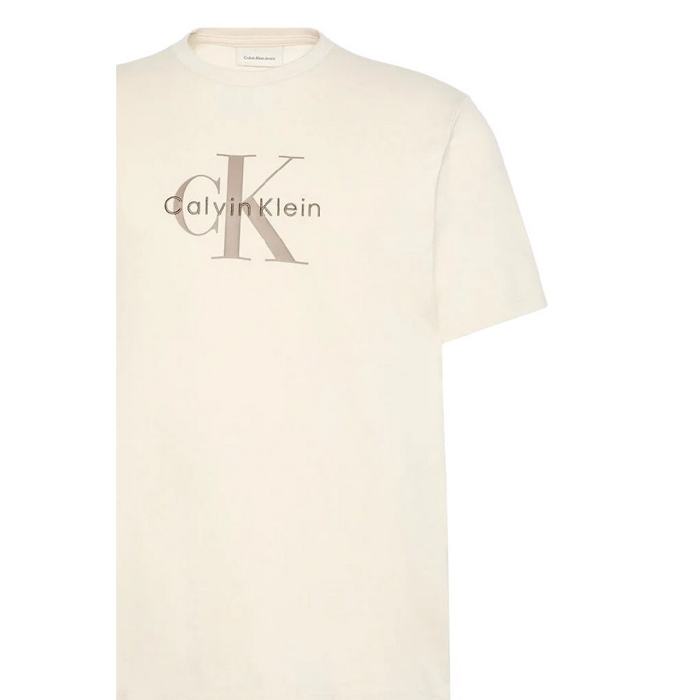 CALVIN KLEIN JEANS HERO MONOLOGO TEE T-SHIRT ΜΠΛΟΥΖΑ ΑΝΔΡΙΚΗ BEIGE