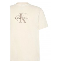 CALVIN KLEIN JEANS HERO MONOLOGO TEE T-SHIRT ΜΠΛΟΥΖΑ ΑΝΔΡΙΚΗ BEIGE