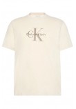 CALVIN KLEIN JEANS HERO MONOLOGO TEE T-SHIRT ΜΠΛΟΥΖΑ ΑΝΔΡΙΚΗ BEIGE