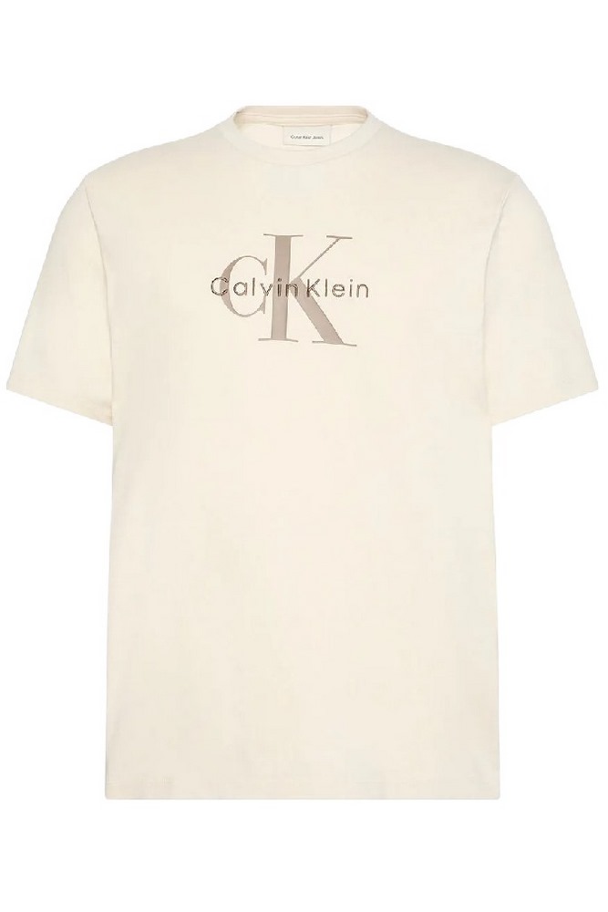 CALVIN KLEIN JEANS HERO MONOLOGO TEE T-SHIRT ΜΠΛΟΥΖΑ ΑΝΔΡΙΚΗ BEIGE