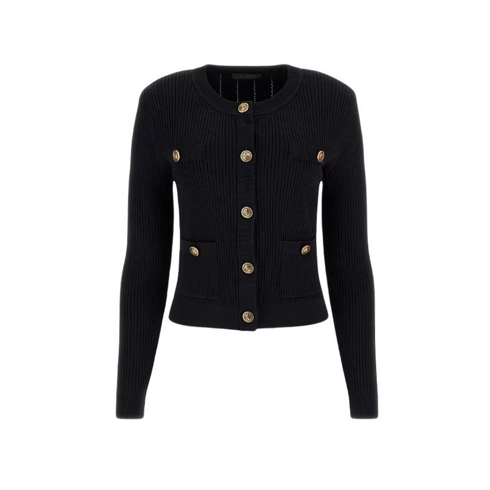 GUESS LS CN EMMIE CARDI SWTR ΖΑΚΕΤΑ ΓΥΝΑΙΚΕΙΑ BLACK