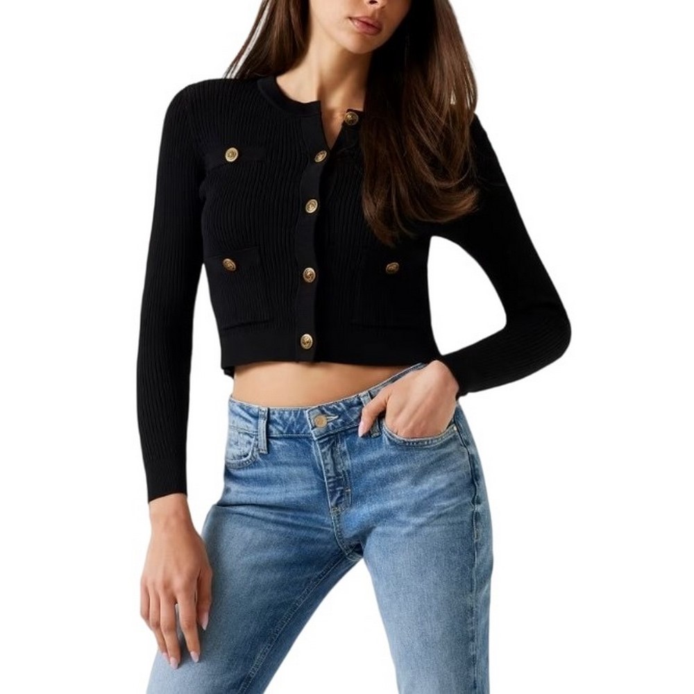 GUESS LS CN EMMIE CARDI SWTR ΖΑΚΕΤΑ ΓΥΝΑΙΚΕΙΑ BLACK