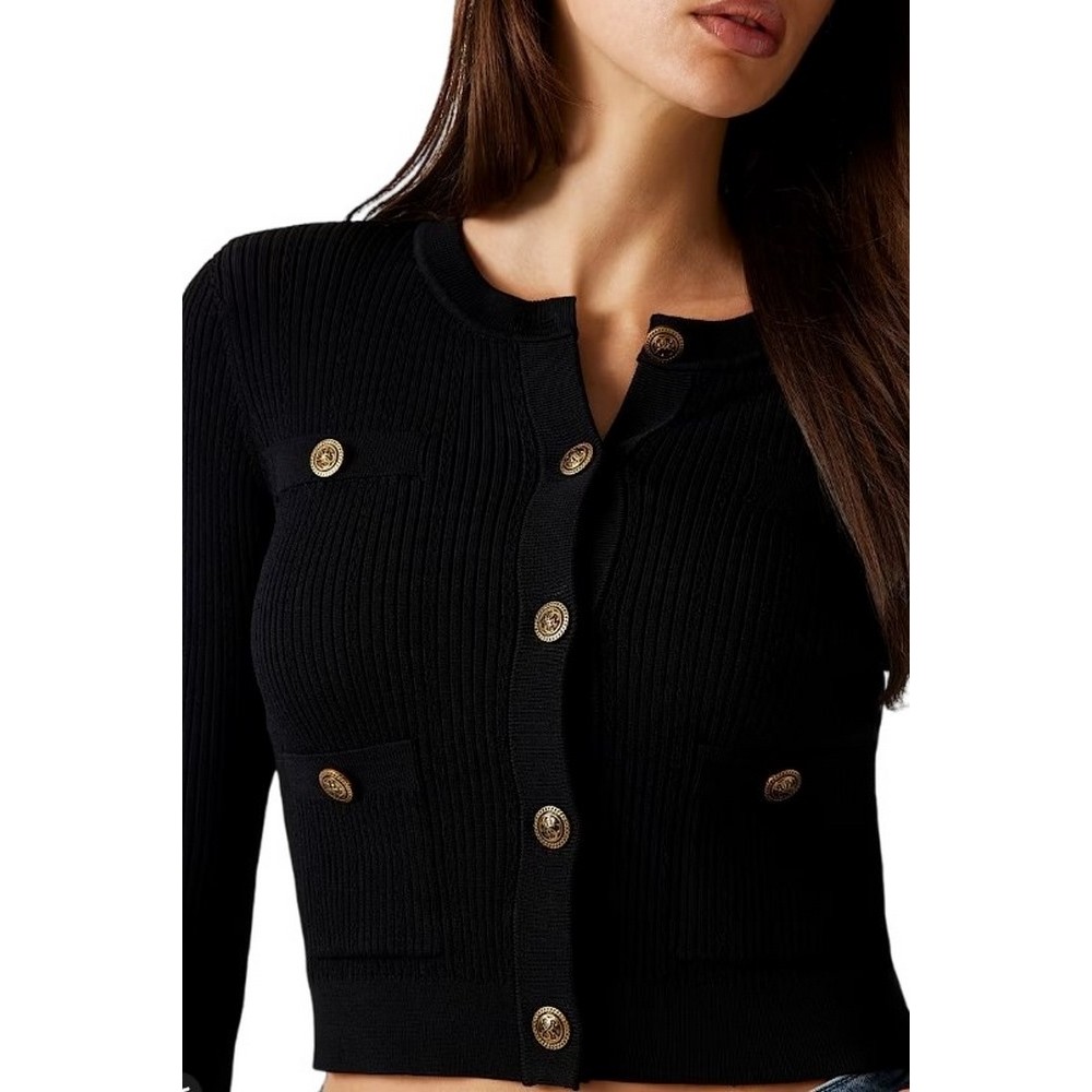 GUESS LS CN EMMIE CARDI SWTR ΖΑΚΕΤΑ ΓΥΝΑΙΚΕΙΑ BLACK