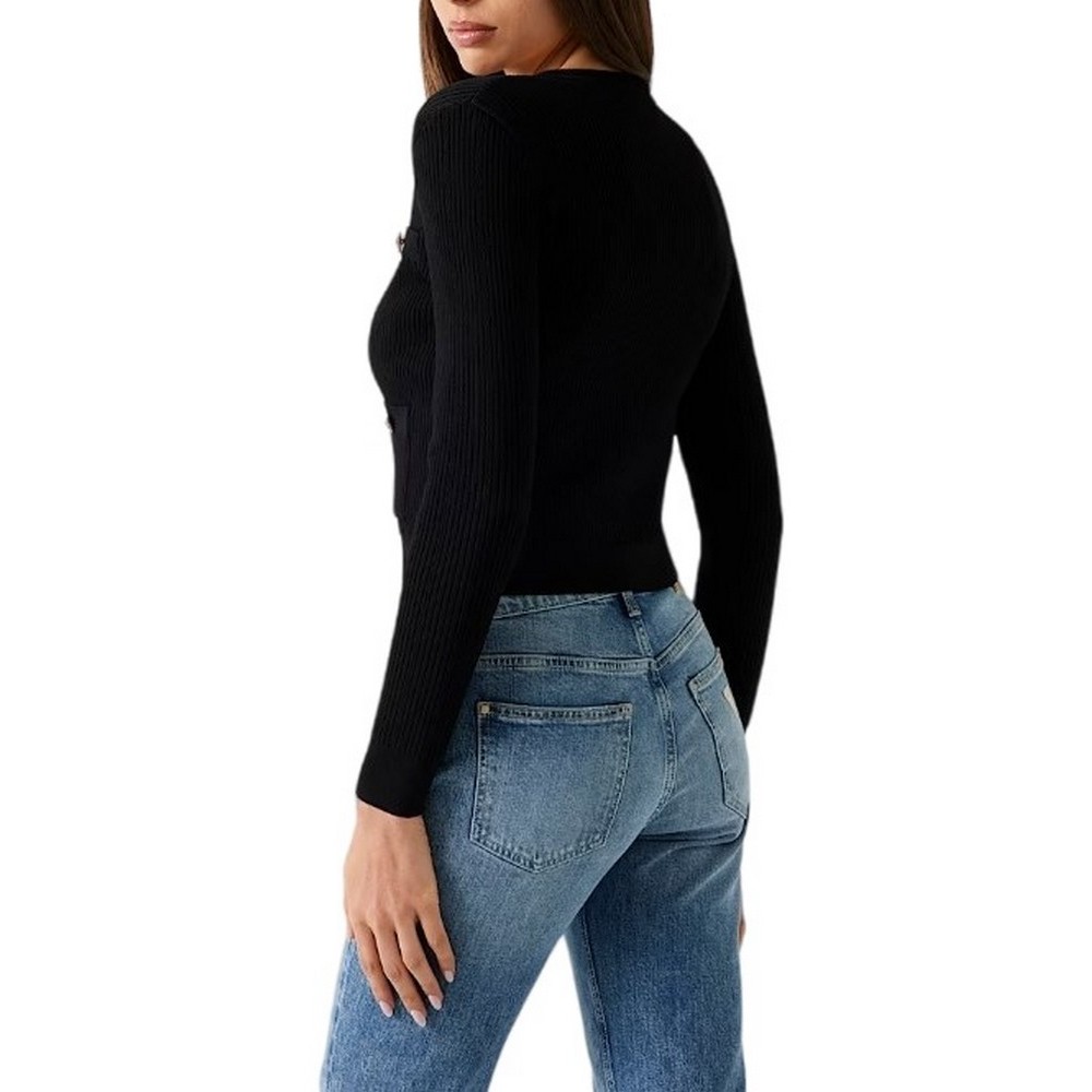 GUESS LS CN EMMIE CARDI SWTR ΖΑΚΕΤΑ ΓΥΝΑΙΚΕΙΑ BLACK