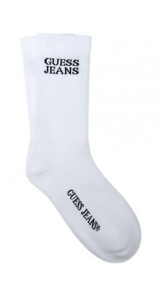 GUESS JEANS  UNISEX CREW SOCK ΚΑΛΤΣΕΣ ΑΝΔΡΙΚΕΣ WHITE