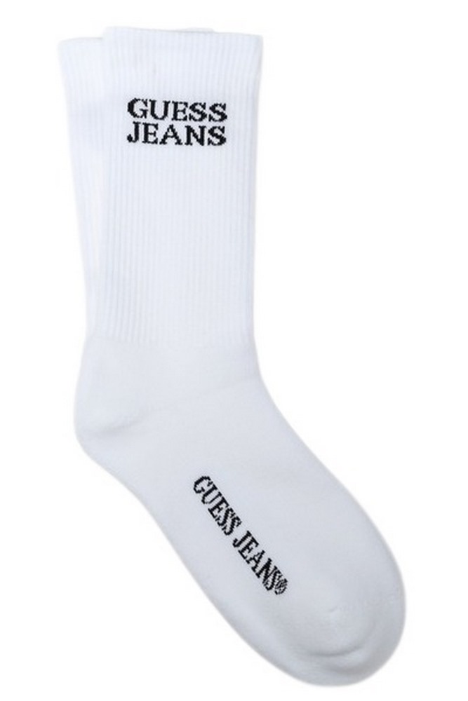 GUESS JEANS  UNISEX CREW SOCK ΚΑΛΤΣΕΣ ΑΝΔΡΙΚΕΣ WHITE