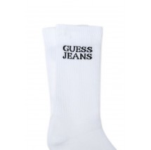 GUESS JEANS  UNISEX CREW SOCK ΚΑΛΤΣΕΣ ΑΝΔΡΙΚΕΣ WHITE